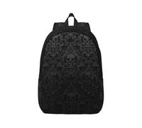Yyoretp Sac à dos en toile avec imprimé crâne gothique - Sac à dos de sport léger et polyvalent, Noir , M