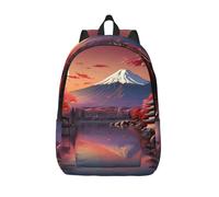Yyoretp Sac à dos en toile avec imprimé paysage japonais Mount Fuji - Léger - Multifonction, Noir , M