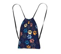 Yyoretp Sac à dos mignon avec cordon de serrage imprimé patte de chien pour le sport, la plage, la natation, la gym, les voyages.