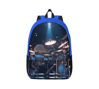 Yyoretp Sac à dos tendance en toile avec impression de batterie cool, sac à dos de sport, sac de voyage polyvalent, Noir , M, Décontracté