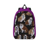 Yyoretp Sac à dos tendance en toile avec imprimé bouledogues anglais, décontracté, léger, sac à dos de sport, sac de voyage multifonction, Noir , S, Décontracté
