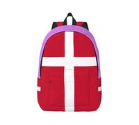 Yyoretp Sac à dos tendance en toile avec imprimé drapeau danois, décontracté, léger, sac à dos de sport, sac de voyage multifonction, Noir , S, Décontracté