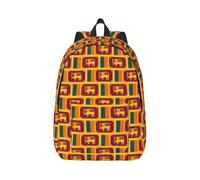 Yyoretp Sac à dos tendance en toile avec imprimé drapeau du Sri Lanka - Sac à dos de sport décontracté et léger - Sac de voyage multifonction, Noir , S, Décontracté