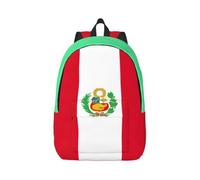 Yyoretp Sac à dos tendance en toile imprimée drapeau du Pérou, sac à dos de sport décontracté et léger, sac de voyage multifonction, Noir , M, Décontracté