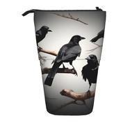 Yyoretp Sac à stylos télescopique avec motif corbeau noir sur une branche