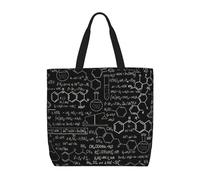 Yyoretp Sac fourre-tout de grande capacité avec fermeture éclair - Motif abstrait - Illustration de chimie - Impression 3D - Réutilisable - Pour le shopping