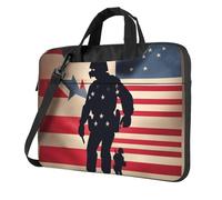 Yyoretp Sac pour ordinateur portable de 33 à 40,6 cm avec impression du jour commémoratif patriotique des soldats militaires américains, Noir , 15.6 inch