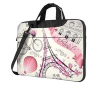 Yyoretp Sacoche pour ordinateur portable de 13 à 16" Motif Tour de Paris et vélo, Noir , 13 inch