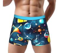 Yyoretp Sous-vêtements pour homme avec impression abstraite, science, chimie, caleçons boxeurs, caleçons caleçons cool, respirants et élastiques., Noir , 3XL