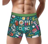 Yyoretp Sous-vêtements pour homme avec imprimé sur le thème de la science de dessin animé, caleçons boxeurs cool, respirants et élastiques., Noir , 3XL