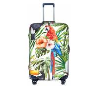 Yyoretp Toucans Housse de protection élastique avec fermeture éclair pour bagage Motif feuilles de palmier 45,7 à 81,3 cm, blanc, XL