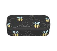 Yyoretp Trousse à crayons avec imprimé abeille - Grande capacité - Organiseur de bureau - Boîte de maquillage