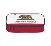 Yyoretp Trousse à crayons avec imprimé drapeau de l'État de Californie - Grande capacité - Organiseur de bureau - Boîte de maquillage