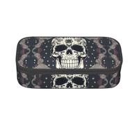 Yyoretp Trousse à crayons avec motif tête de mort et fleurs - Grande capacité - Organiseur de bureau - Boîte de maquillage