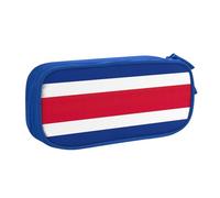 Yyoretp Trousse à crayons de grande capacité avec double fermeture éclair Motif drapeau du Costa Rica, bleu, Taille unique, Trousse de beauté