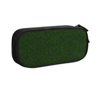 Yyoretp Trousse à crayons de grande capacité avec fermeture éclair double couche avec motif floral vert chasseur., Noir , Taille unique, Trousse de beauté