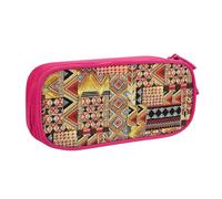 Yyoretp Trousse à crayons de grande capacité avec fermeture éclair double couche en textile africain imprimé patchwork., rose, Taille unique, Trousse de beauté