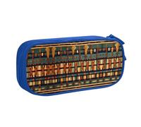 Yyoretp Trousse à crayons de grande capacité avec fermeture éclair double couche et motif africain classique., bleu, Taille unique, Trousse de beauté