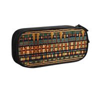 Yyoretp Trousse à crayons de grande capacité avec fermeture éclair double couche et motif africain classique., Noir , Taille unique, Trousse de beauté