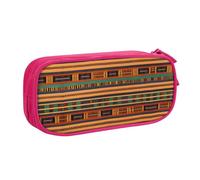 Yyoretp Trousse à crayons de grande capacité avec fermeture éclair double couche et motif tissage africain., rose, Taille unique, Trousse de beauté