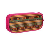 Yyoretp Trousse à crayons de grande capacité avec fermeture éclair double couche et motif tissage africain., rose, Taille unique, Trousse de beauté