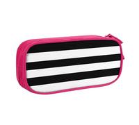 Yyoretp Trousse à crayons de grande capacité avec fermeture éclair double couche et rayures noires et blanches., rose, Taille unique, Trousse de beauté