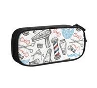 Yyoretp Trousse à crayons de grande capacité avec fermeture éclair double couche pour Barber Shop - Style monochrome., Noir , Taille unique, Trousse de beauté