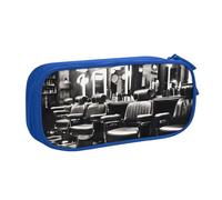 Yyoretp Trousse à crayons de grande capacité avec fermeture éclair double couche pour Barber Shop - Style monochrome., bleu, Taille unique, Trousse de beauté