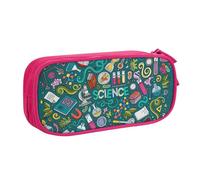 Yyoretp Trousse à crayons de grande capacité avec fermeture éclair double couche sur le thème de la science., rose, Taille unique, Trousse de beauté