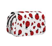 Yyoretp Trousse à crayons de grande capacité avec imprimé coccinelle, sac de rangement multifonctionnel pour le bureau