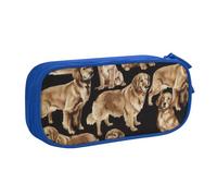 Yyoretp Trousse à crayons de grande capacité avec imprimé Golden Retrievers - Double couche - Fermeture éclair - Trousse de maquillage - Organiseur, bleu, Taille unique, Trousse de beauté