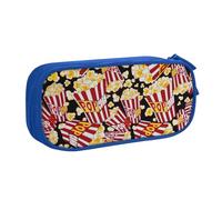 Yyoretp Trousse à crayons de grande capacité avec imprimé pop-corn, double couche à fermeture éclair, trousse de maquillage, trousse à crayons., bleu, Taille unique, Trousse de beauté