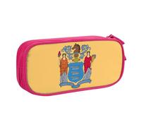 Yyoretp Trousse à crayons de grande capacité avec motif drapeau du New Jersey, double couche à fermeture éclair, trousse de maquillage, boîte à crayons., rose, Taille unique, Trousse de beauté