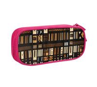 Yyoretp Trousse à crayons de grande capacité en tissu africain imprimé tribal double couche avec fermeture éclair pour maquillage, rose, Taille unique, Trousse de beauté