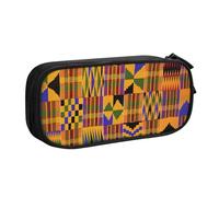 Yyoretp Trousse à crayons de grande capacité, motif ethnique africain, double couche avec fermeture éclair, trousse de maquillage, trousse à crayons., Noir , Taille unique, Trousse de beauté