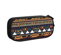 Yyoretp Trousse à crayons de grande capacité, motif ethnique africain, double couche avec fermeture éclair, trousse de maquillage, trousse à crayons., Noir , Taille unique, Trousse de beauté