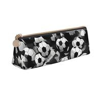 Yyoretp Trousse de rangement triangulaire pour fournitures de bureau, cosmétiques, articles de toilette Motif ballon de football Noir et blanc, blanc, Taille unique, Trousse de beauté