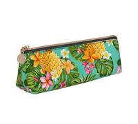 Yyoretp Trousse de rangement triangulaire simple avec imprimé fruits tropicaux ananas pour fournitures de bureau, cosmétiques, articles de toilette, blanc, Taille unique, Trousse de beauté