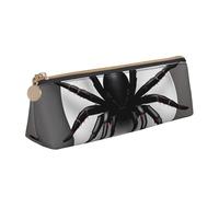 Yyoretp Trousse de rangement triangulaire simple avec motif araignée noire pour fournitures de bureau, cosmétiques, articles de toilette, blanc, Taille unique, Trousse de beauté