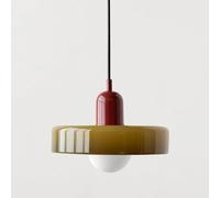 YYQBY Lampe Suspendue du Milieu du siècle en Verre Vert rétro, luminaire Suspendu de Ferme, Grand Plafond, évier de Cuisine, Lustre Moderne Nordique pour Chambre à Coucher, Salle à