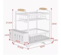 YYQX Egouttoir A Couverts 36*26(avec boîte de rangement)* 37.5cm Porte-Vaisselle Double en Acier au Carbone Blanc