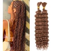 YYQXZG Deep Wave Bulk Braiding Hair 20 Inch No Weft Water Wave Hair for Women Deep Wave Braiding Hair Extensions for Boho Braids (30#, 2Bundles,120g)