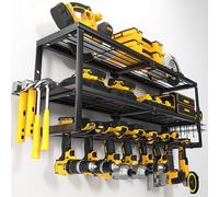YYR Support mural pour outils électriques sans fil avec station de charge et panneau perforé pour organisation du garage 81 cm et 8 emplacements