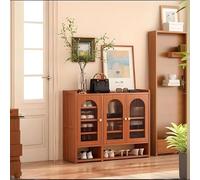 YYRHD-CZ Meuble À Chaussures Moderne en Bambou avec Porte Transparente, Grande Capacité, Idéal for L'entrée, La Chambre Et La Salle De Bain, Meuble De Rangement Peu Encombrant(97 * 33 * 90CM)