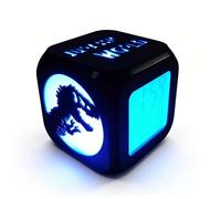 YYRHD-CZ Réveil dinosaure 3D avec lumière ambiante LED - 7 couleurs, répétition, affichage de la température, veilleuse for chambre d'enfant - Alimenté par USB