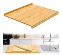 YYRZZ Grande planche à pâtisserie réversible en bambou avec bord de comptoir, planche à découper réversible pour cuisine, bloc de boucher avec rebord pour comptoir de table, plan de travail bois