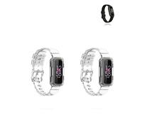yystao Bracelet de rechange pour Google Fitbit Inspire 3 - En TPU - Compatible avec Google Fitbit Inspire 3 - Doux pour la peau - Blanc transparent et blanc transparent
