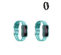 yystao Bracelet de rechange pour Google Fitbit Inspire 3 - En TPU - Compatible avec Google Fitbit Inspire 3 - Doux pour la peau - Bleu transparent et bleu transparent