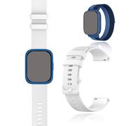 yystao Bracelet pour montre intelligente Biggerfive Kids 1,8", en silicone, compatible avec la montre intelligente Biggerfive 1,8", doux pour la peau - 22 mm - Blanc