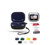 yystao Coque de protection pour casque JBL LIVE Buds 4/Beam 4/Flex 4, coque en silicone souple avec cordon et 2 films de protection d'écran en TPU, sac de rangement résistant aux chocs et aux rayures